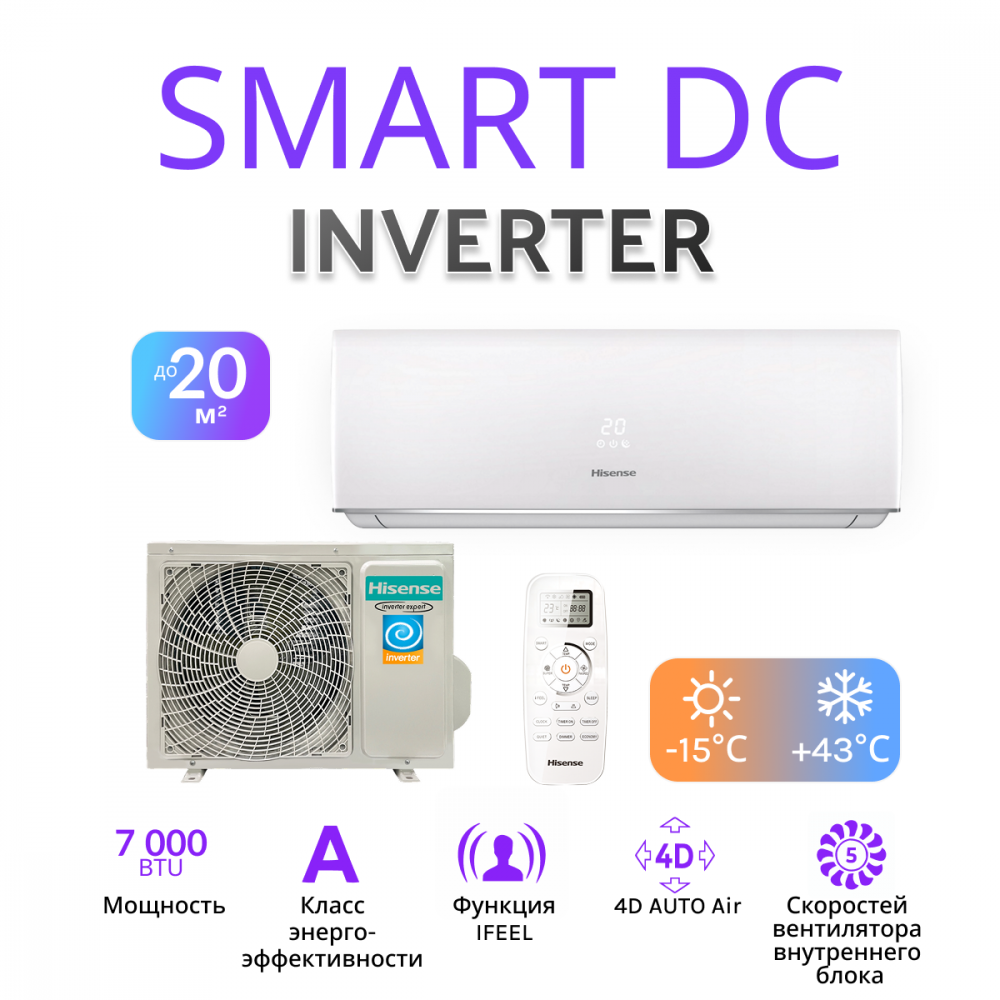Hisense SMART DC Inverter AS-07UW4RYDDB00