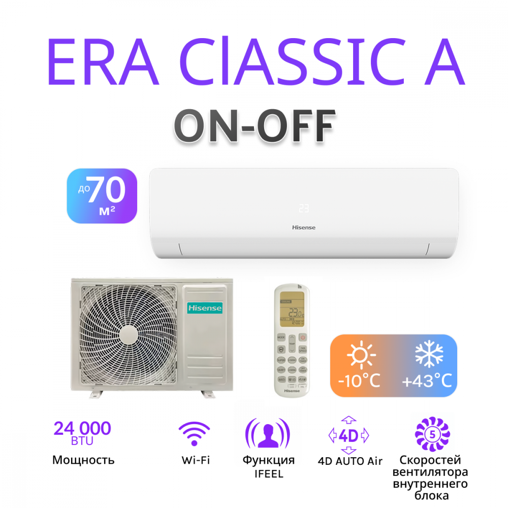 Hisense ERA Classic A Wi-Fi AS-24HW4RBSKC00