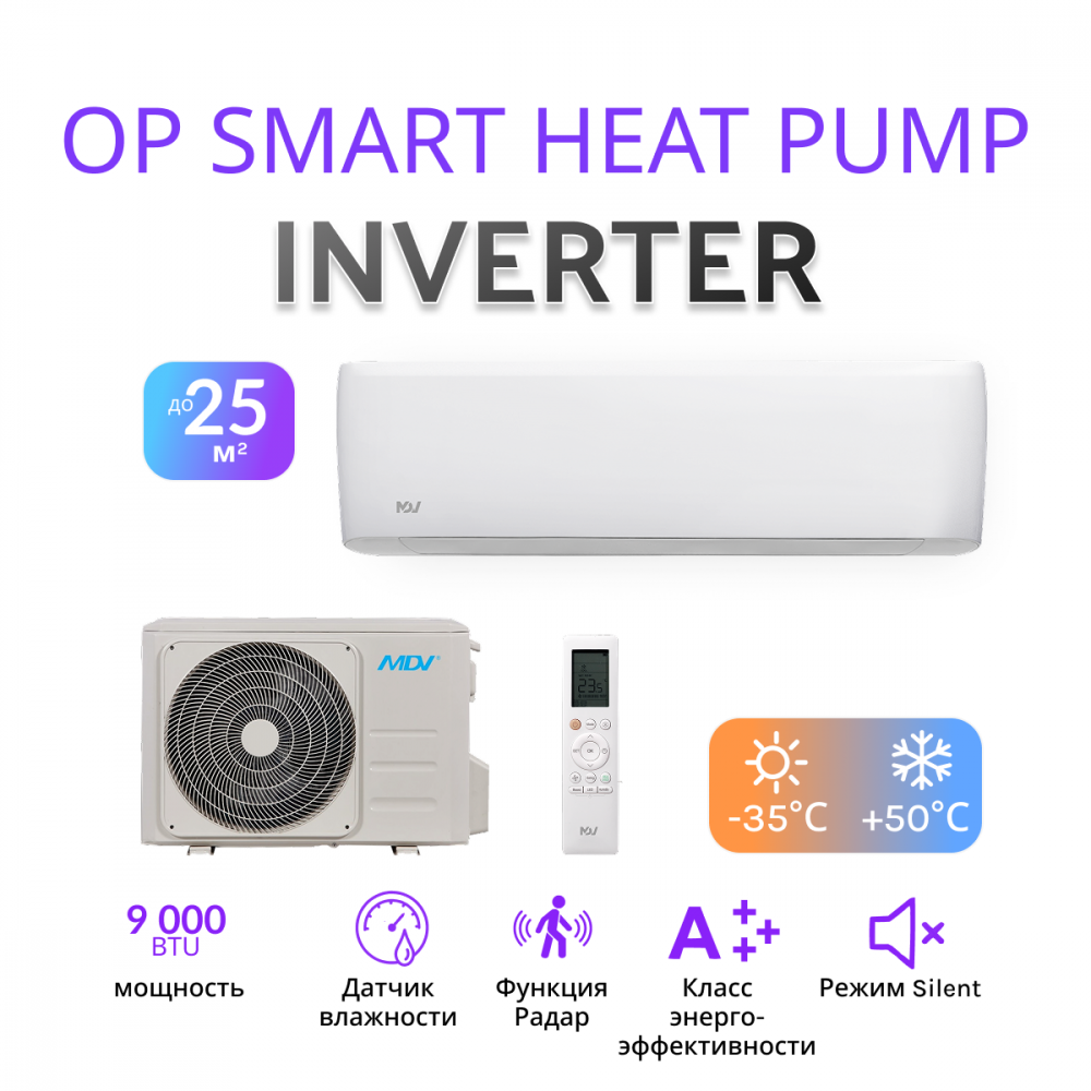 MDV OP SMART HEAT PUMP MDSOPS-09HRFN8 (WF) / MDOOPS-09HFN8