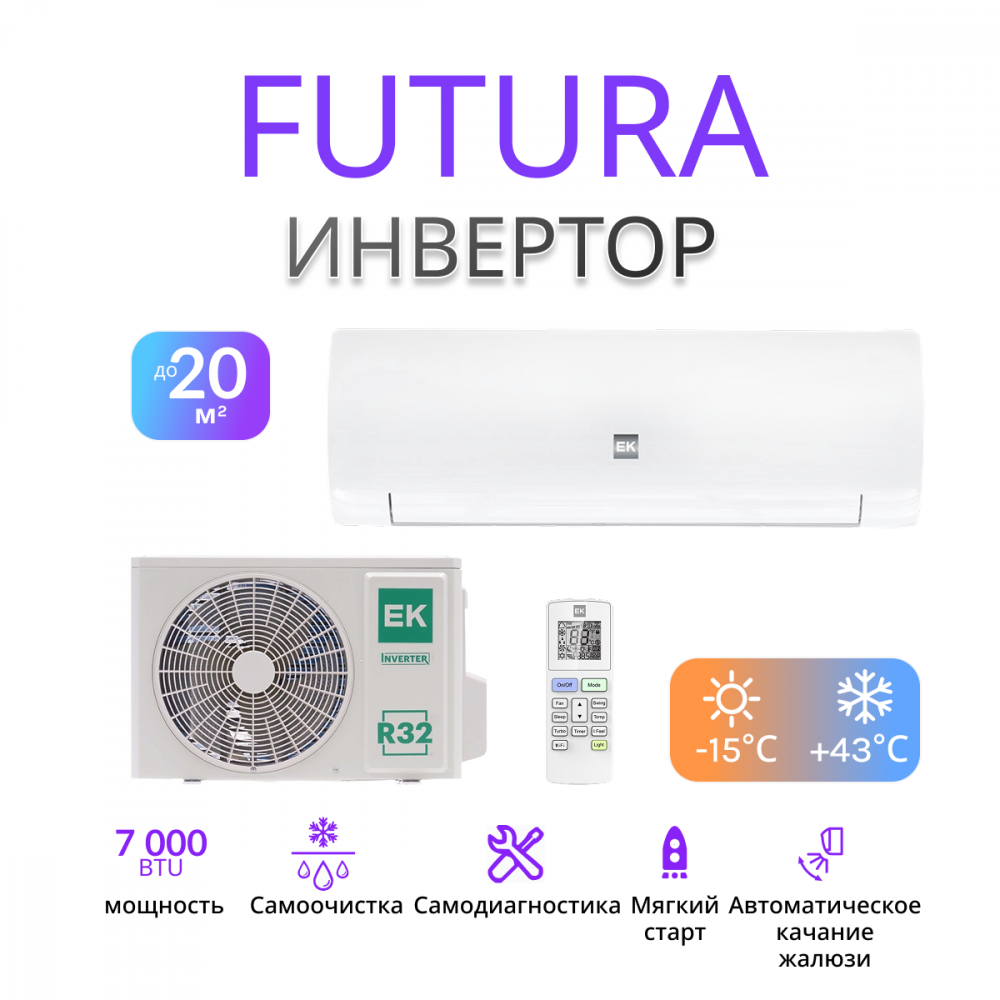 EUROKLIMAT FUTURA INVERTER EKSF-20HNS (RCG4) / EKOF-20HNS