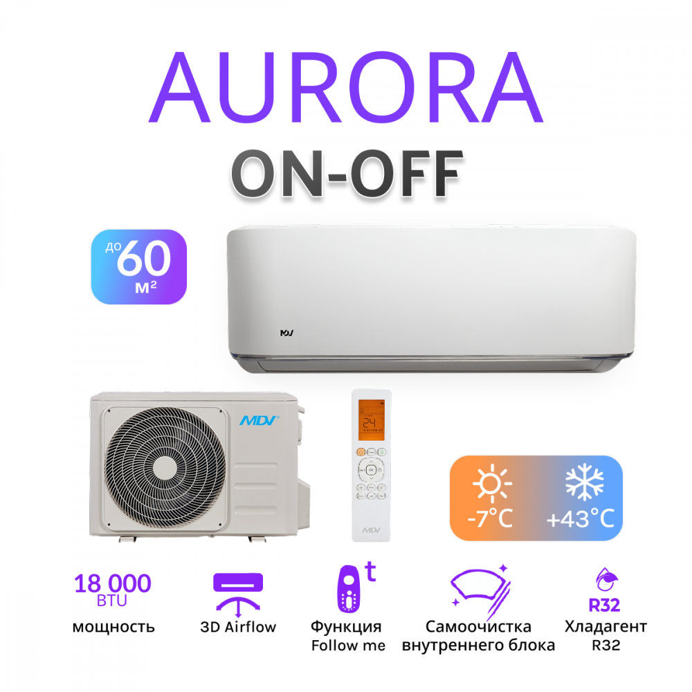 MDV AURORA ON/OFF MDSA-18HRN8 / MDOA-18HN8