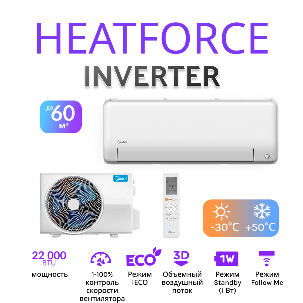 MIDEA HEATFORCE MSHP-24N8D0-I/MSHP-24N8D0-O