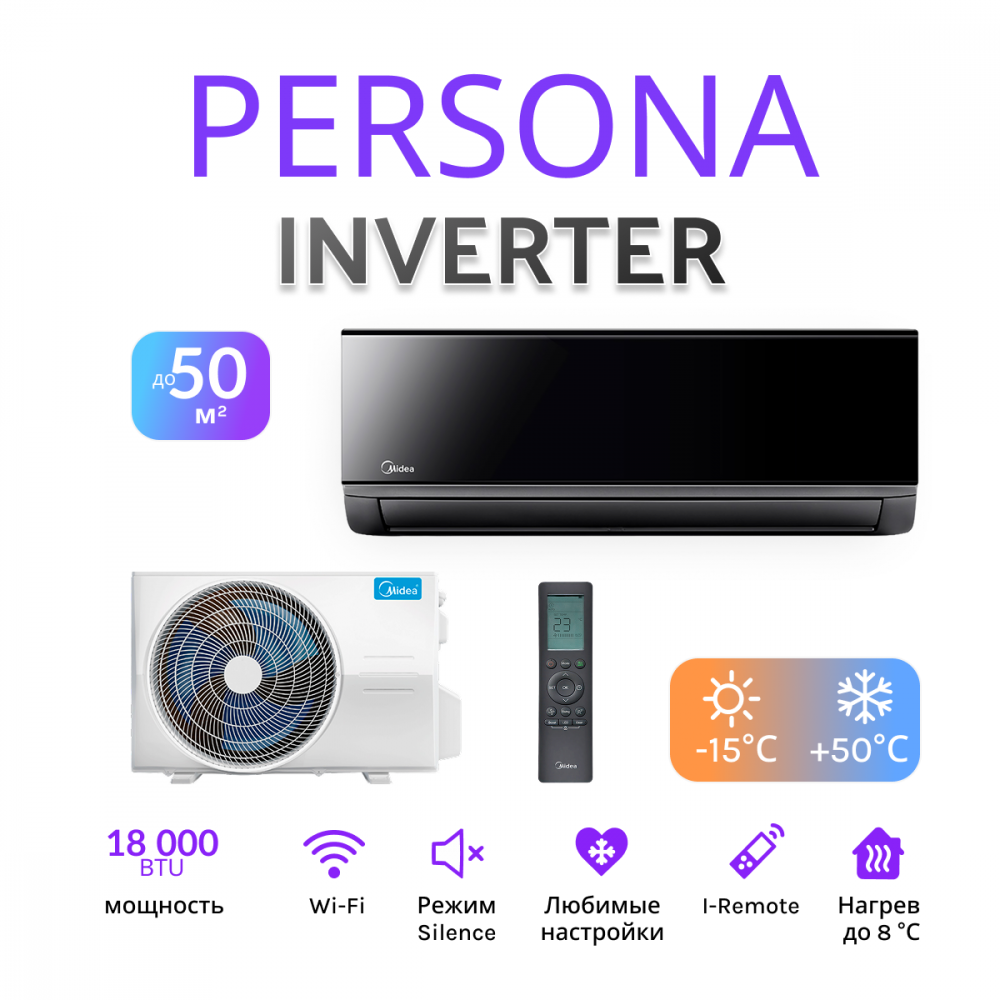 MIDEA PERSONA INVERTER WI-FI MSAG4W-18N8D0-I/MSAG4-18N8D0-O