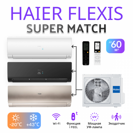Комплект мультисплит-системы Haier серии Flexis на 3 блока