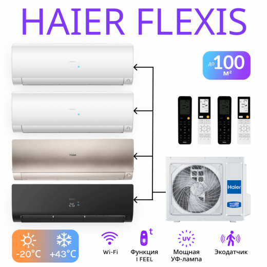 Комплект мультисплит-системы Haier серии Flexis на 4 блока